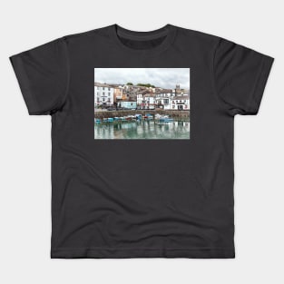 Summer Fishing boats in Falmouth Harbour, Cornwall England UK Kids T-Shirt